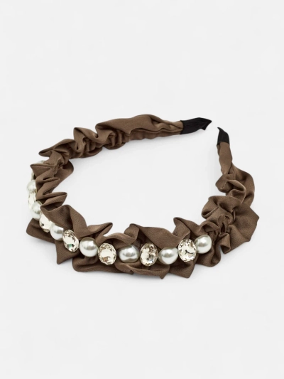 Royalfashion Повязка на голову с оборками и жемчугом