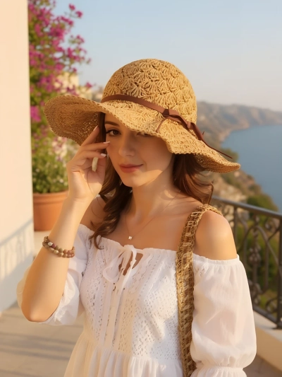 Royalfashion Женская соломенная шляпа с бантом Belle