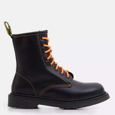 OUTLET Juodos moteriškos basutės su oranžiniais raišteliais Aven- Footwear