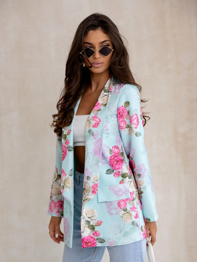Royalfashion Женский пиджак без застежки с розами
