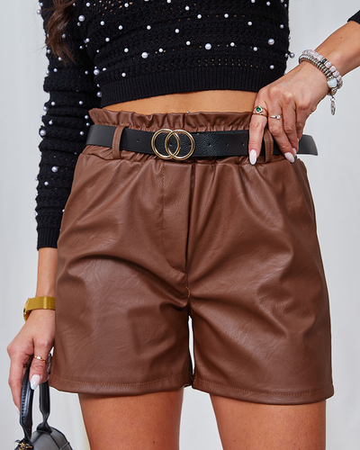 "Royalfashion" Eko odos trumpi šortai moterims, rudi