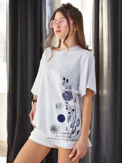 Royalfashion moterų medvilninė marškinėliai su spauda