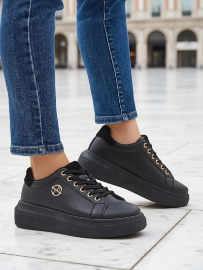 Erato Nero Women's Eco-Leather Platform Sneakers 5cm