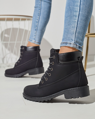 Juodi moteriški apšiltinti traperiai Fanhet- Footwear