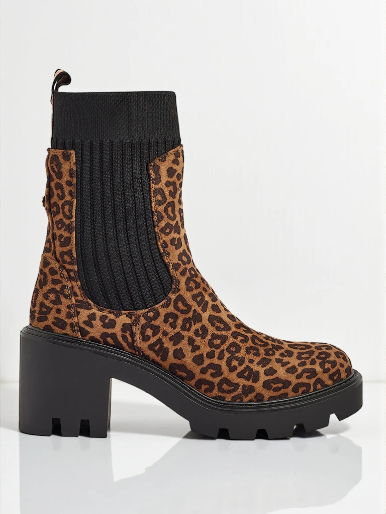 Raštuoti moteriški aulinukai su storu kulnu iš eko zomšos Anthere