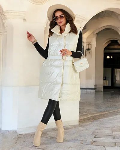 Royalfashion Ilga moteriška liemenė a'la leather