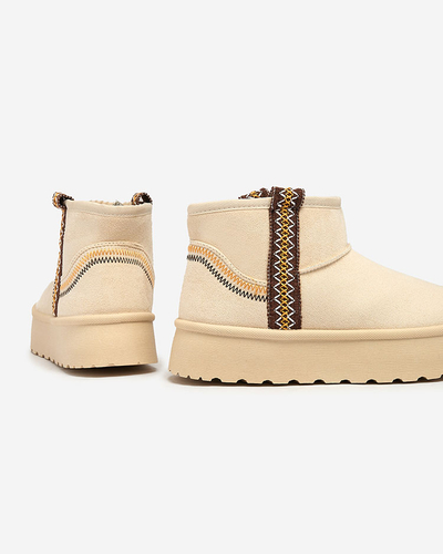 Royalfashion Женские короткие сапоги a'la snow boots с орнаментом Erititta