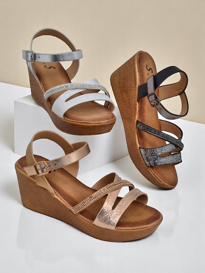 Royalfashion moteriški aukštakulniai sandalai su strazdanais ir blizgučiais Eclat