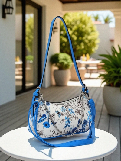 Royalfashion Maža moteriška rankinė iš eko odos su gėlėmis Lily Bloom