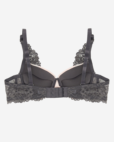 Rožinė ir pilka jausminga nėriniuota liemenėlė - Moteriškas apatinis trikotažas