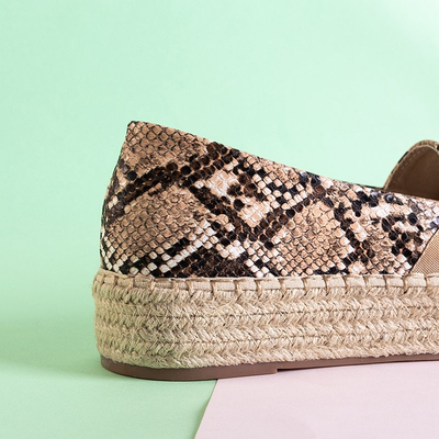 Светло-коричневые женские эспадрильи со стразами Erilla