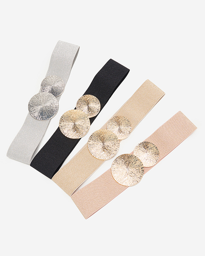 Kremo spalvos pintas elastingas moteriškas diržas - Priedai