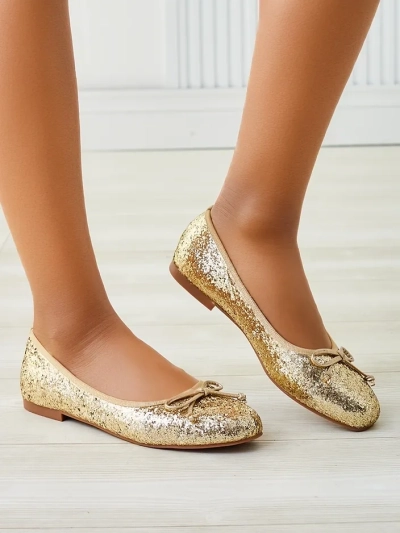 Royalfashion Женские балетки с блестками и бантом Aramie