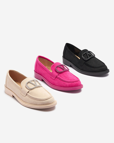 Черные женские мокасины с орнаментом Fogras- Footwear