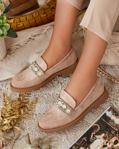 Royalfashion Moteriški mokasinai su spalvotais cirkoniais Nel