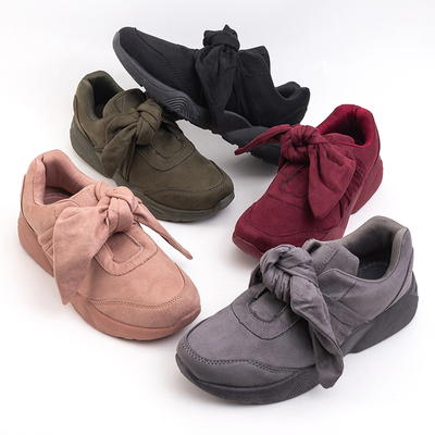 Bordo spalvos moteriški sportiniai bateliai su lankeliu Montrel - Avalynė