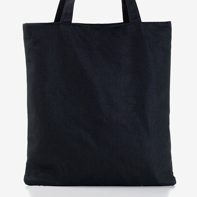 Czarna damska torba z ozdobną naszywką - Torebki