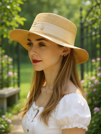 Royalfashion Женская соломенная шляпа Grace с лентой