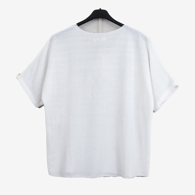 Biała damska bluzka z krótkim rękawem - Odzież