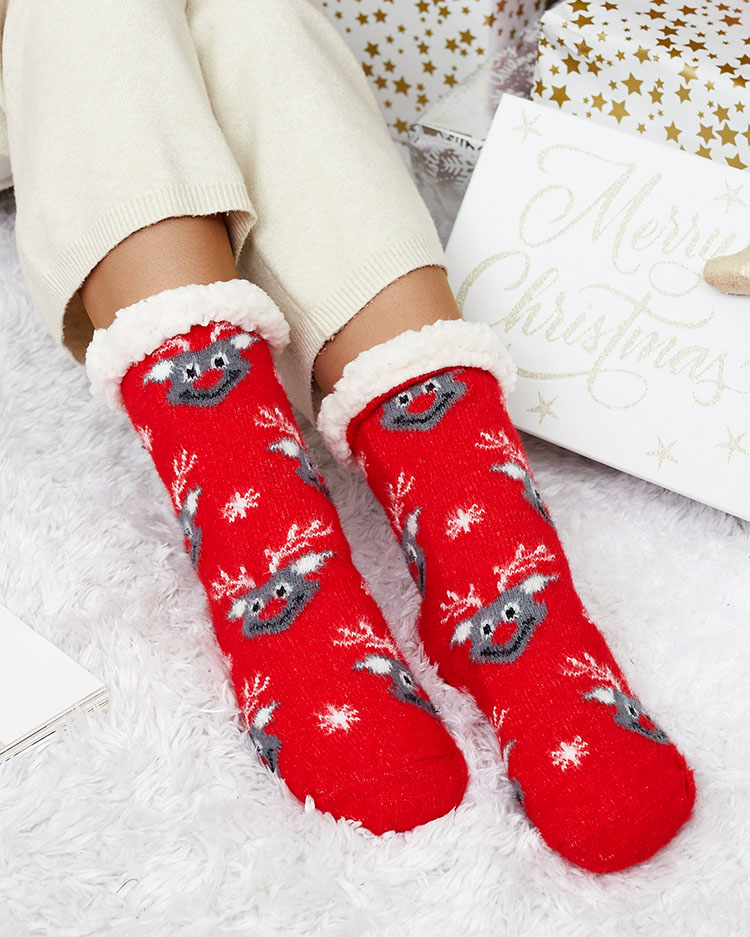 Royalfashion Warmed Christmas Red Moteriškos kojinės