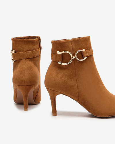 Royalfashion Camel Женские сапоги на шпильке Amaelika