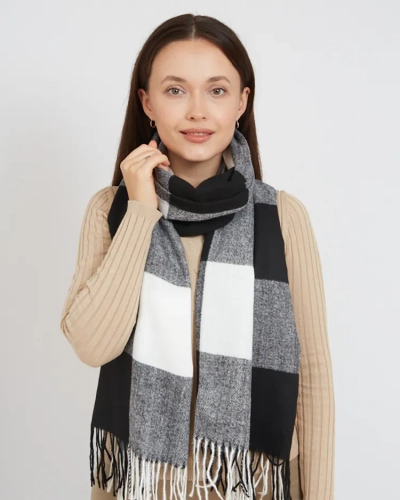 Женский легкий клетчатый шарф Royalfashion