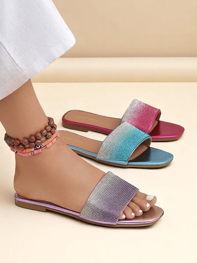 Royalfashion Klapki ShinyGlow z cyrkonią – sztos!