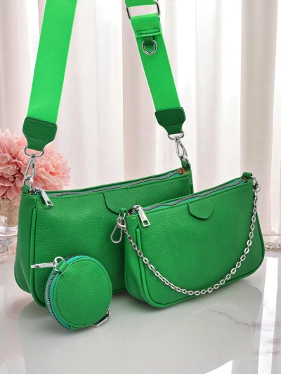 Женская сумка Pola Verde – зеленая, экокожа, 3в1, стильная