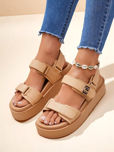 Royalfashion Women's Platform Sandals Beige Lavinia - comfortable summer