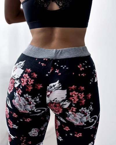 Женские шорты 3/4 черно-розовые PLUS SIZE - Одежда