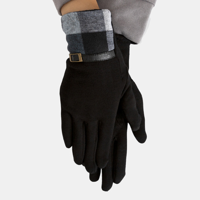 Juodos moteriškos pirštinės su languotu įdėklu - Priedai