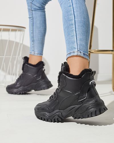 Juodi moteriški apšiltinti sportiniai bateliai Felimoe- Footwear