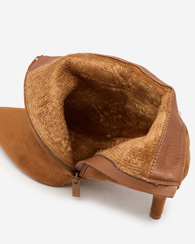 Royalfashion Camel Женские сапоги на шпильке Amaelika