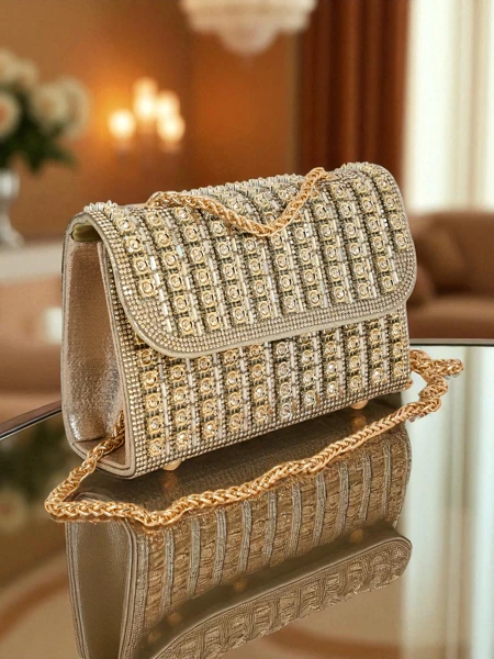 Royalfashion Kopertowa torebka damska z cyrkoniami Elira Dusk – sztosik!