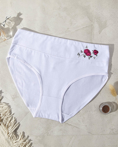 Трусики женские с белым принтом PLUS SIZE - Нижнее белье