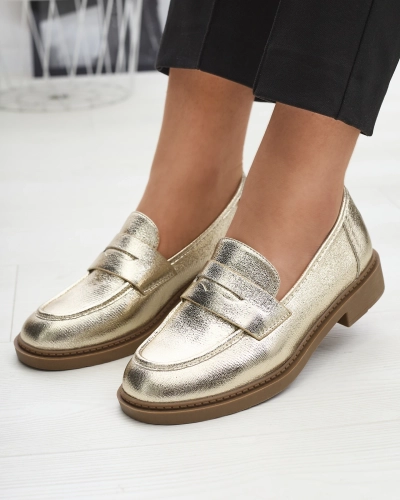 Женские мокасины золотого цвета Selenna- Footwear