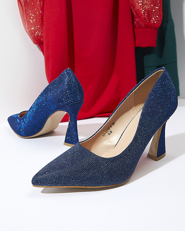 Женские парчовые туфли кобальтового цвета Bluskita - Обувь