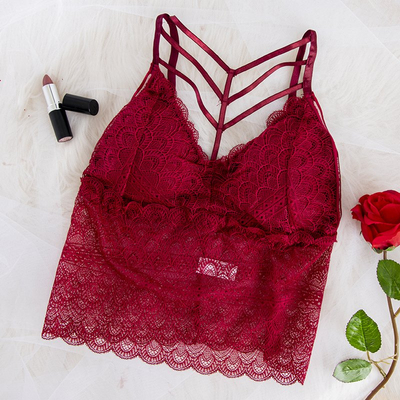 Бордовый кружевной бралет - Нижнее белье
