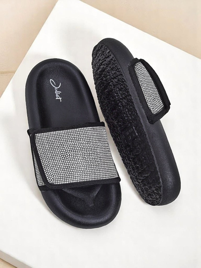 Royalfashion Женские шлепанцы на плоской подошве Sparkle Step