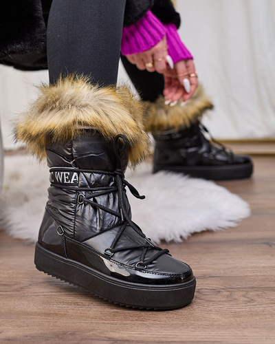 Royalfashion Черные ботинки-слипы a'la snow boots for women Gomllo