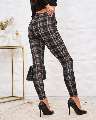 Royalfashion Утепленные клетчатые женские таггинсы