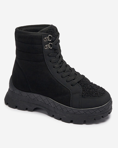 Женские утепленные ботинки-трапперы черного цвета Wosser- Footwear