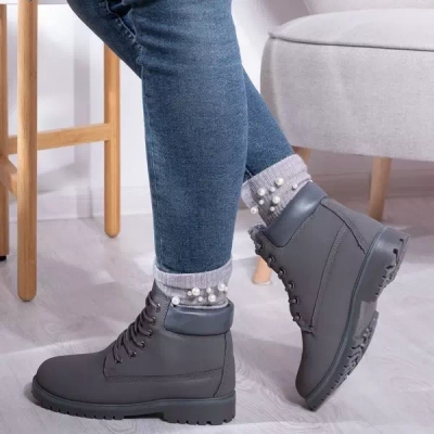 OUTLET Tamsiai pilki šilti batai iš Irmma - Avalynė