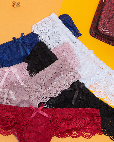 Vienspalvės moteriškos nėriniuotos juostos su lankeliu komplektas 6 / pak. - Apatiniai