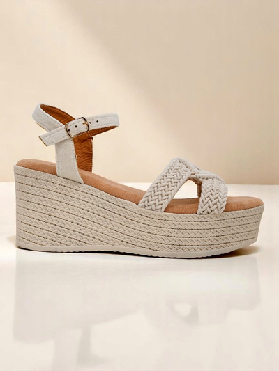 Royalfashion Moteriškos basutės su platforma, pintos Sunny Day