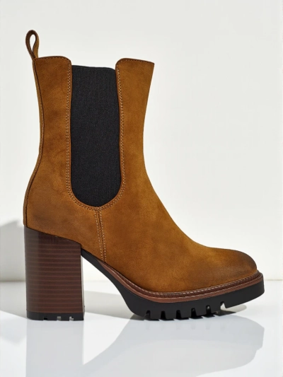 Moteriški eko zomšiniai aulinukai su storu kulnu Soreya