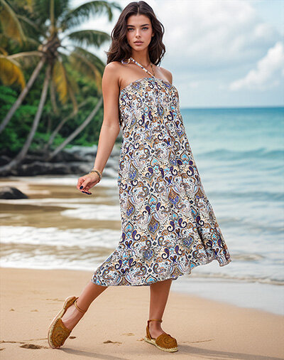 Royalfashion Moteriška midi suknelė su raštu