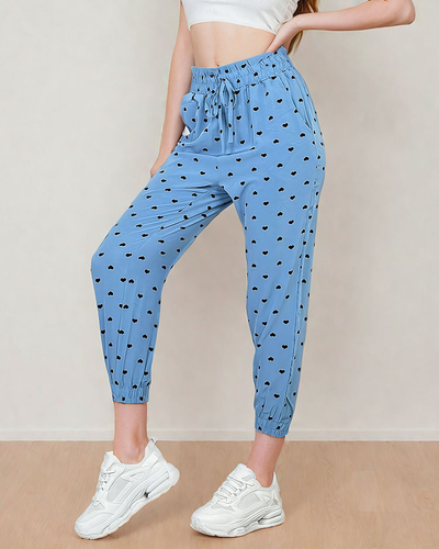Royalfashion Женские брюки из ткани с сердечками