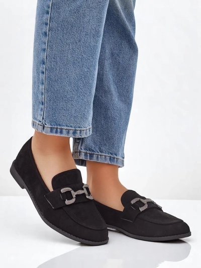 Royalfashion Elegantiški moterų loafers su zirkono dekoracija Zante
