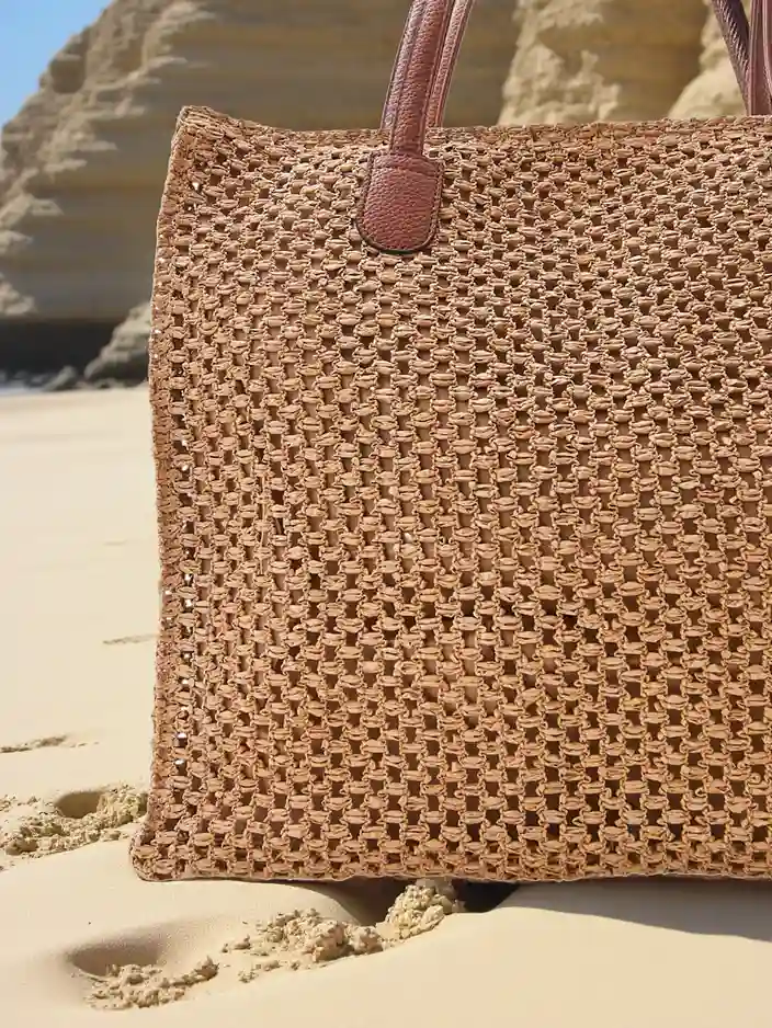 Royalfashion Didelis šiaudinė vasaros rankinė